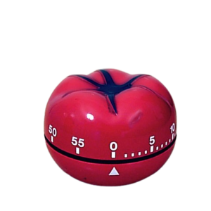 Tecnica del pomodoro. Il pomodoro, timer da cucina da cui prende il nome il famoso metodo di Francesco Cirillo.
