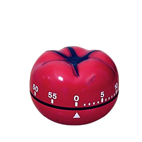 Tecnica del pomodoro. Il pomodoro, timer da cucina da cui prende il nome il famoso metodo di Francesco Cirillo.