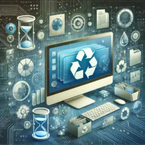 File temporanei. Immagine al computer rappresentativa dei file temporanei