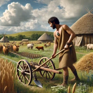 Tecnologia dalle origini ai nostri giorni. Tecnologia nella storia. Uomo che lavora la terra con i nuovi arnesi