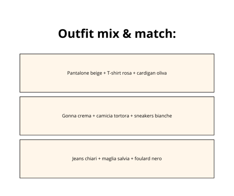 Moda sostenibile - guardaroba capsule - palette colori per primavera outfit mix